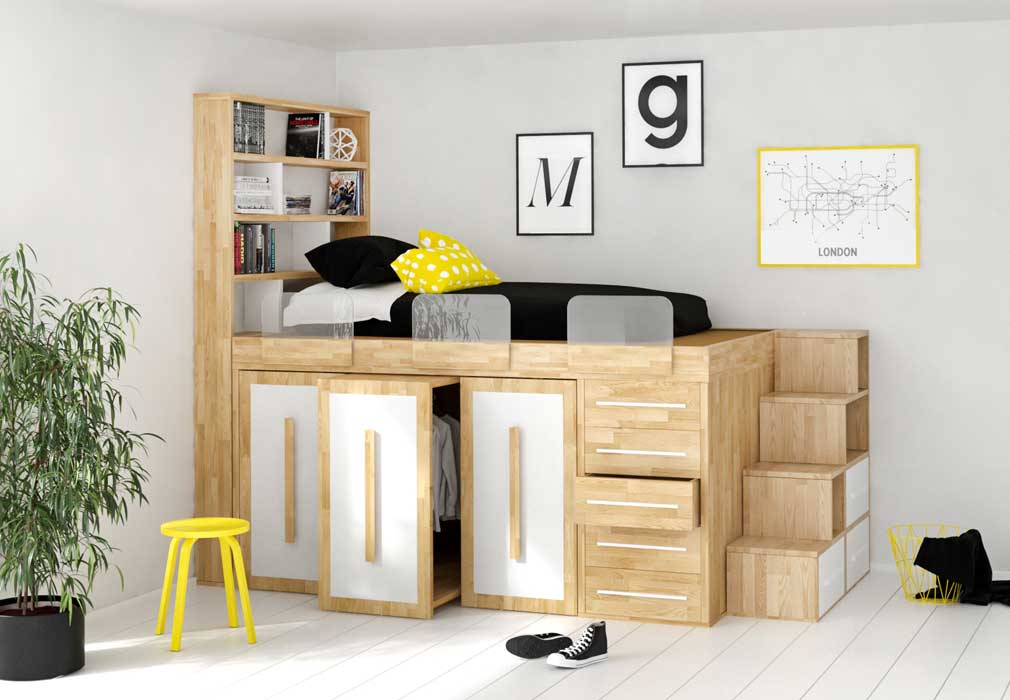 london space-saving bedroom set