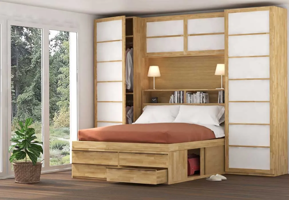 letto alto con quattro cassetti sotto