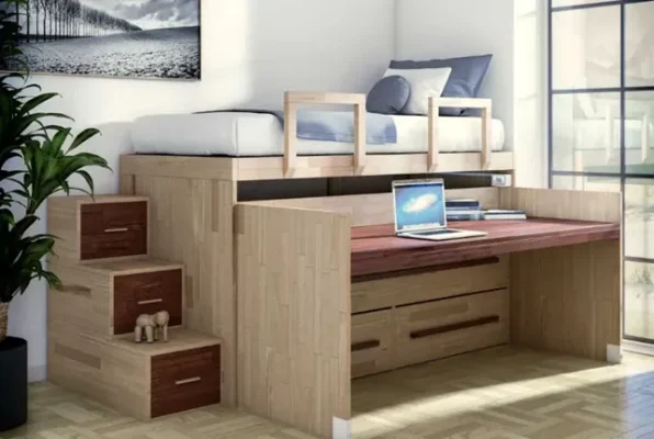 built-in beds and desks